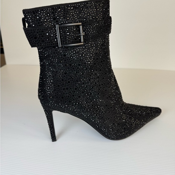 Azalea Wang Shoes - Sparkly Rhinestone Stiletto Ankle Boots Glam Party Concert Bootie Size 9